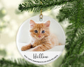 Personalised Cat Memorial Christmas Ornament - Christmas Tree Hanging Ornament - Pet Memorial Ornament - Cat Lovers Memorial Gift - Ornament - Craftellery